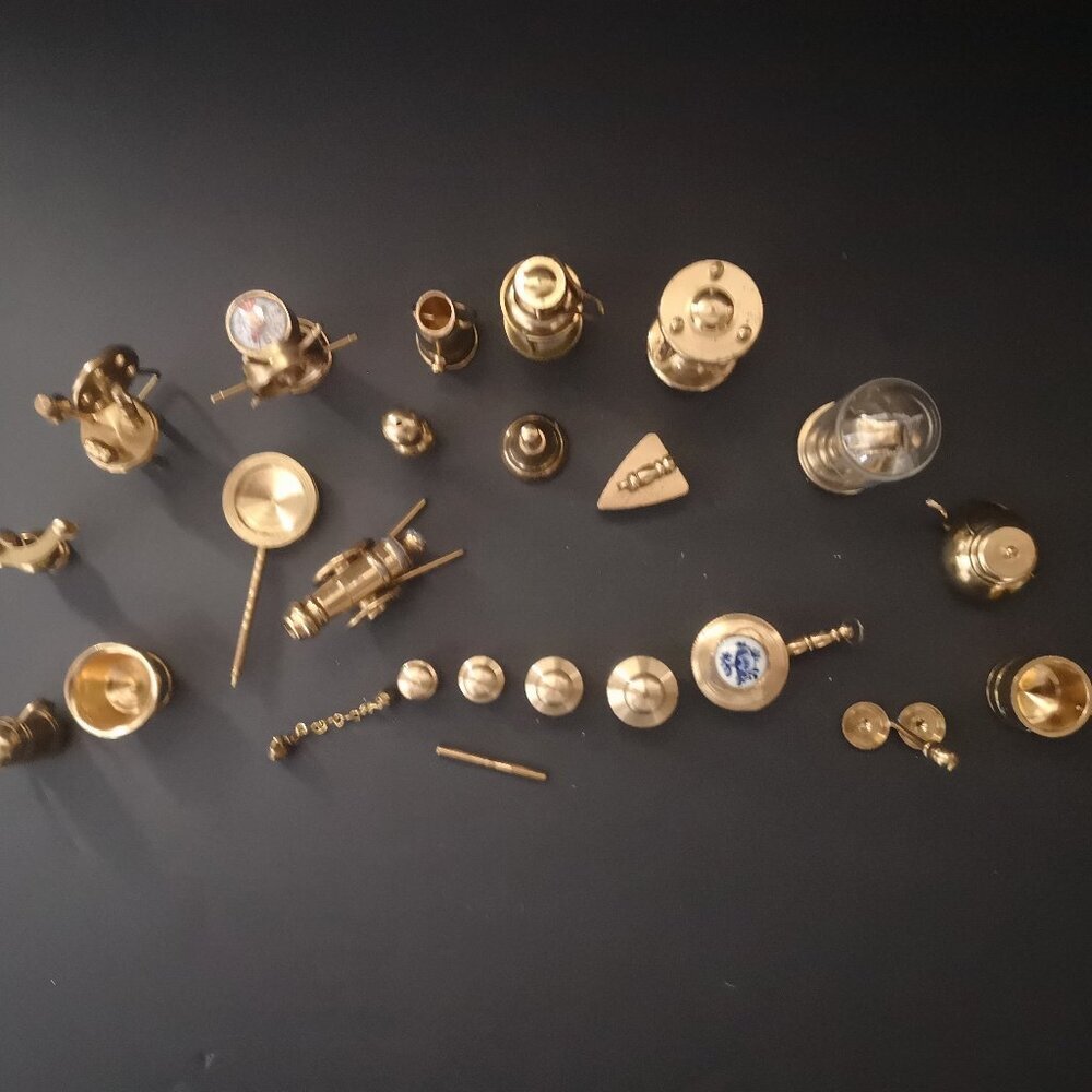 Vintage Collection of Solid Brass Dollhouse Miniatures Made in Holland Various
